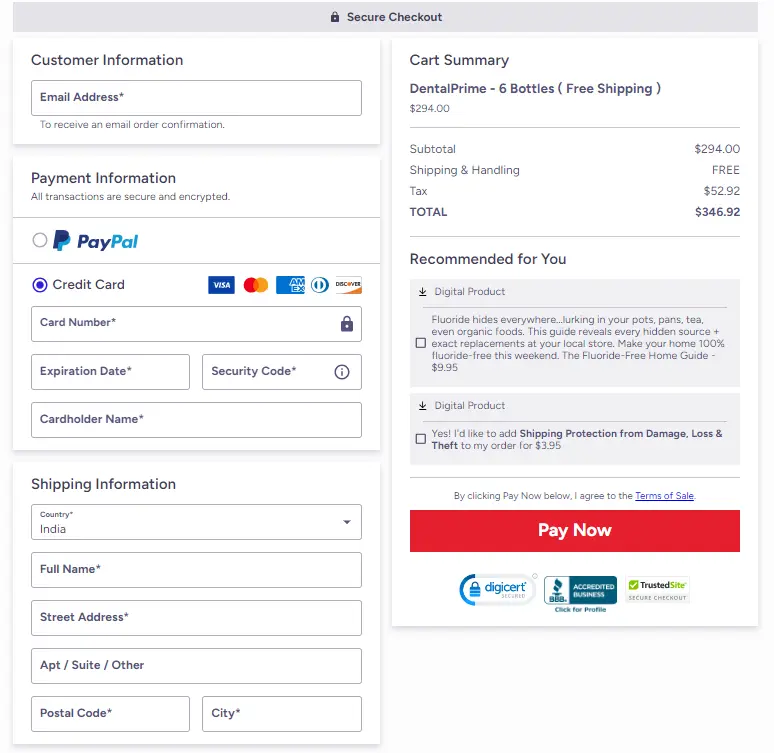 Secure Checkout Form